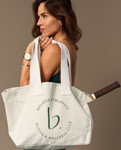 Active Tote en Cream & Green