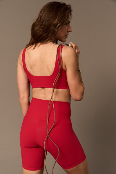 Bel Air Bar in Red-Bras-Tienda Ropa Leggings Yoga Sostenibles Reciclados Mujer On-line Barcelona Believe Athletics Sustainable Recycled Yoga Clothes