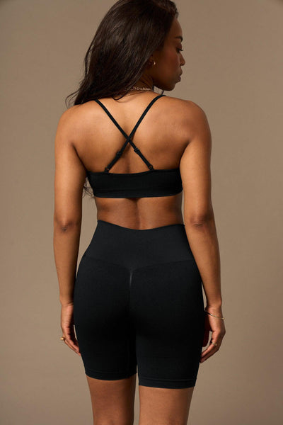 Bliss Biker Push-Up en Negro-Bikers-Tienda Ropa Leggings Yoga Sostenibles Reciclados Mujer On-line Barcelona Believe Athletics Sustainable Recycled Yoga Clothes