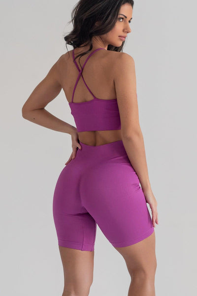 Bliss Biker Push-Up in Orquidea-Bikers-Shoppen Sie nachhaltige recycelte Yoga-Leggings Damenbekleidung On-line Barcelona Believe Athletics nachhaltige recycelte Yoga-Kleidung