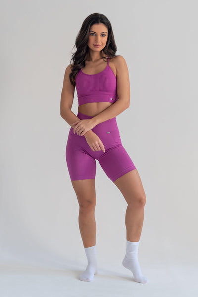 Bliss Biker Push-Up in Orquidea-Bikers-Shoppen Sie nachhaltige recycelte Yoga-Leggings Damenbekleidung On-line Barcelona Believe Athletics nachhaltige recycelte Yoga-Kleidung