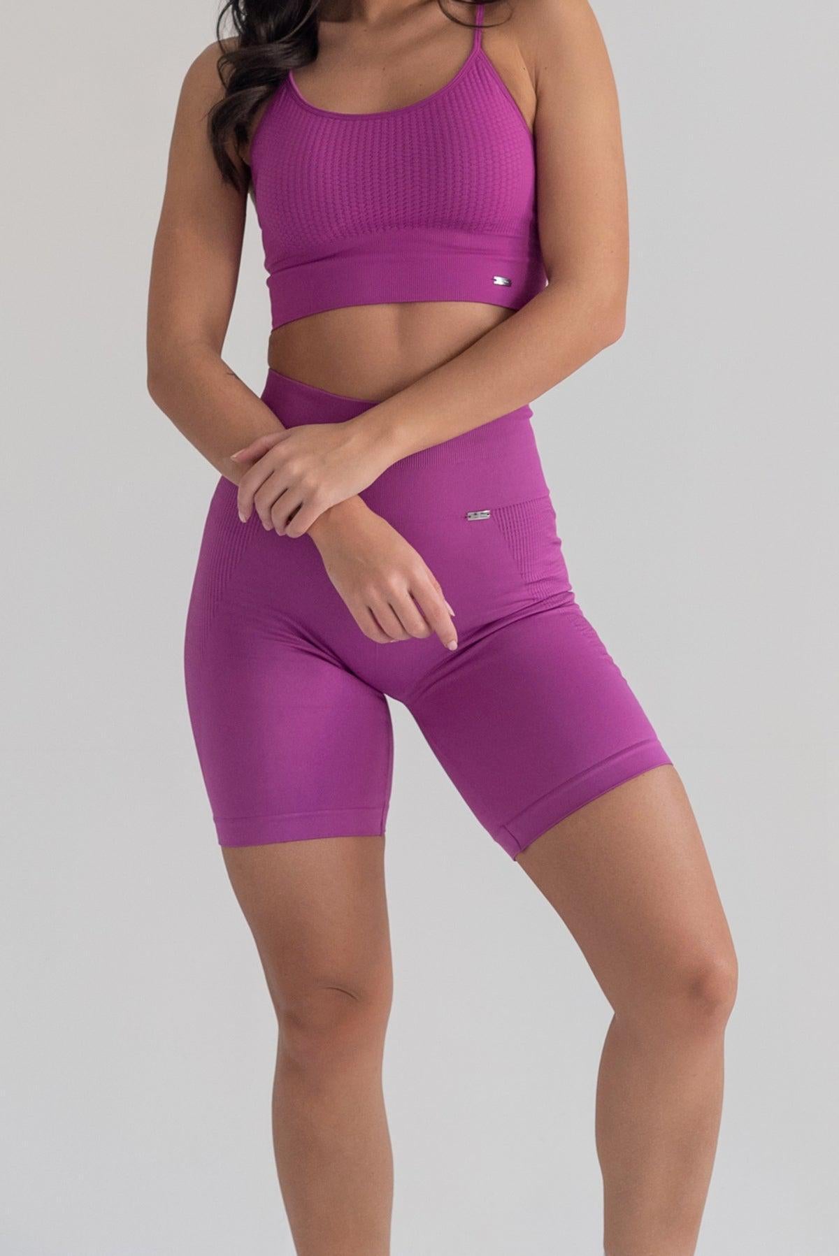 Bliss Biker Push-Up in Orquidea-Bikers-Shoppen Sie nachhaltige recycelte Yoga-Leggings Damenbekleidung On-line Barcelona Believe Athletics nachhaltige recycelte Yoga-Kleidung