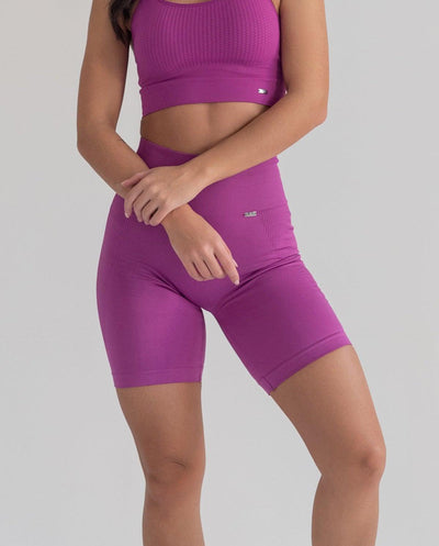 Bliss Biker Push-Up en Orquidea-Bikers-Tienda Ropa Leggings Yoga Sostenibles Reciclados Mujer On-line Barcelona Believe Athletics Sustainable Recycled Yoga Clothes