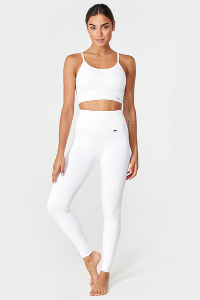 Bliss Legging in White-Long Leggings-Store Clothing Sustainable Recycled Yoga Leggings Women On-line Barcelona Believe Athletics Sustainable Recycled Yoga Clothes