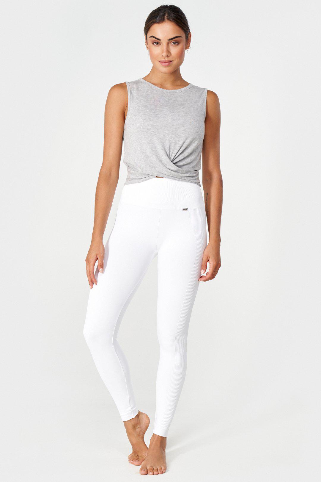 Bliss Legging in White-Long Leggings-Store Clothing Sustainable Recycled Yoga Leggings Women On-line Barcelona Believe Athletics Sustainable Recycled Yoga Clothes