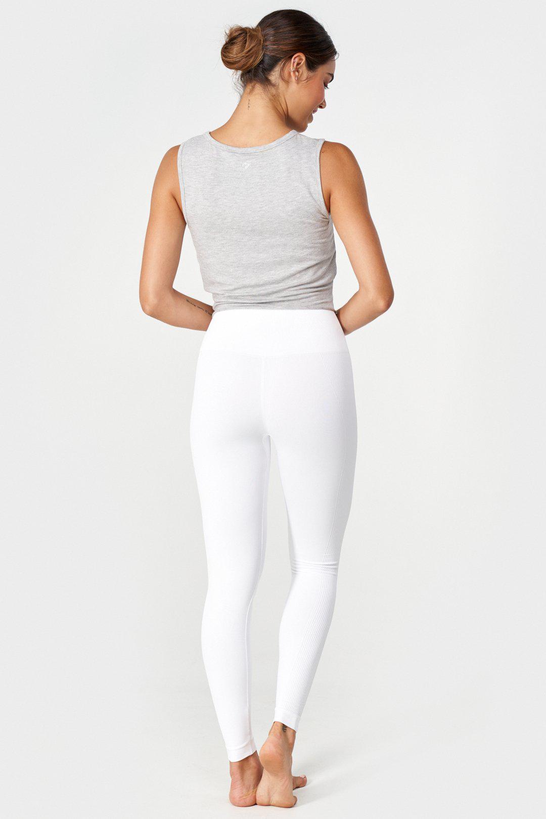 Bliss Legging in White-Long Leggings-Store Clothing Sustainable Recycled Yoga Leggings Women On-line Barcelona Believe Athletics Sustainable Recycled Yoga Clothes