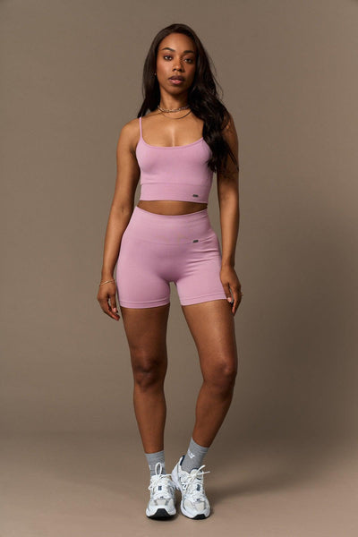 Bliss Short Push-Up en Pink-Shorts-Tienda Ropa Leggings Yoga Sostenibles Reciclados Mujer On-line Barcelona Believe Athletics Sustainable Recycled Yoga Clothes