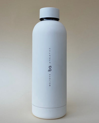 Water Me Happy Bottle in White-Accessories-Shop Sustainable Recycled Yoga Leggings Women's Clothing On-line Barcelona Believe Athletics Sustainable Recycled Yoga Clothes