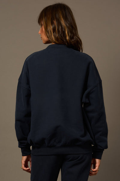 COMING SOON Varsity Hoodie Navy-Sweatshirts-Shop Sustainable Recycled Yoga Leggings Women's Clothing On-line Barcelona Believe Athletics Sustainable Recycled Yoga Clothes