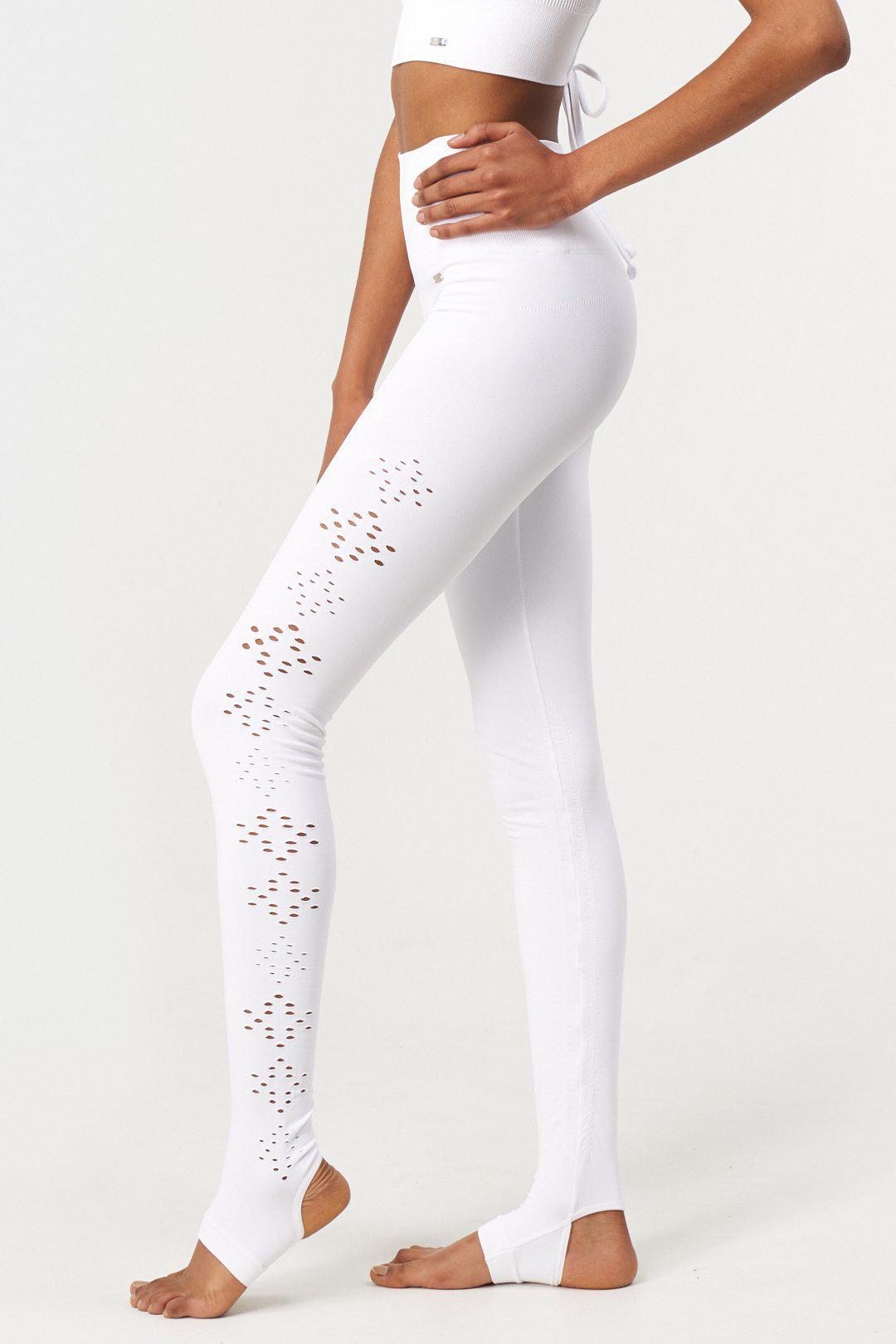 Karma Legging 2.0 in White-Long Leggings-Shop Sustainable Recycled Yoga Leggings Women's Clothing On-line Barcelona Believe Athletics Sustainable Recycled Yoga Clothes