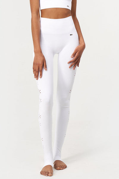 Karma Legging 2.0 in White-Long Leggings-Shop Sustainable Recycled Yoga Leggings Women's Clothing On-line Barcelona Believe Athletics Sustainable Recycled Yoga Clothes