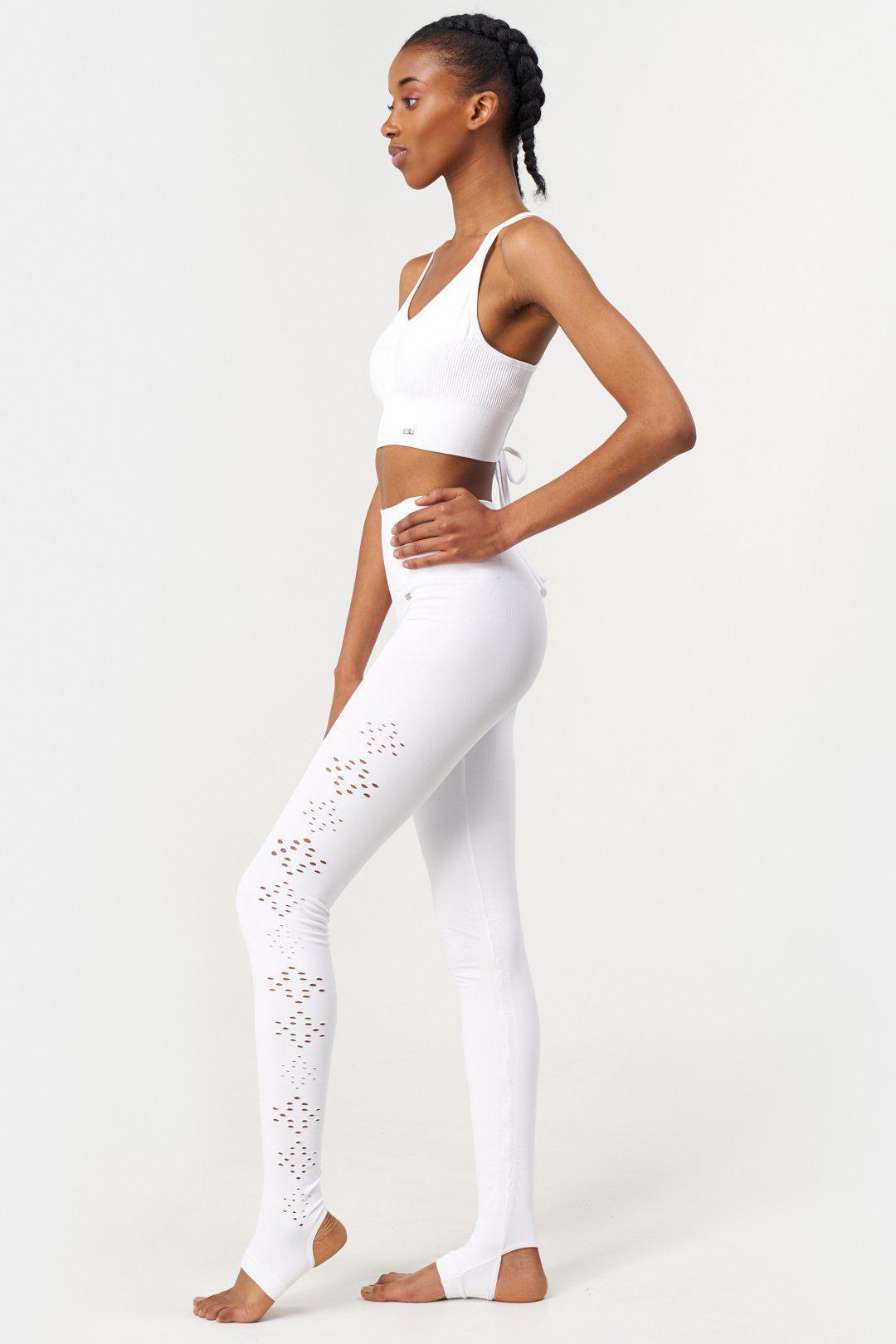 Karma Legging 2.0 in White-Long Leggings-Shop Sustainable Recycled Yoga Leggings Women's Clothing On-line Barcelona Believe Athletics Sustainable Recycled Yoga Clothes