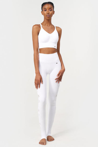 Karma Legging 2.0 in White-Long Leggings-Shop Sustainable Recycled Yoga Leggings Women's Clothing On-line Barcelona Believe Athletics Sustainable Recycled Yoga Clothes