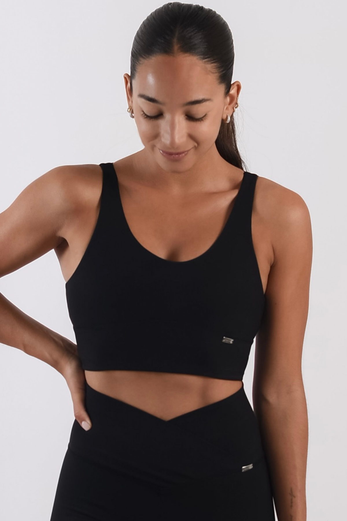 Bras Believe Palmen BH in Schwarz- -Tienda Ropa Leggings Yoga Sostenibles Reciclados Mujer On-line Barcelona Leichtathletik Nachhaltige Recycelte Yoga-Kleidung