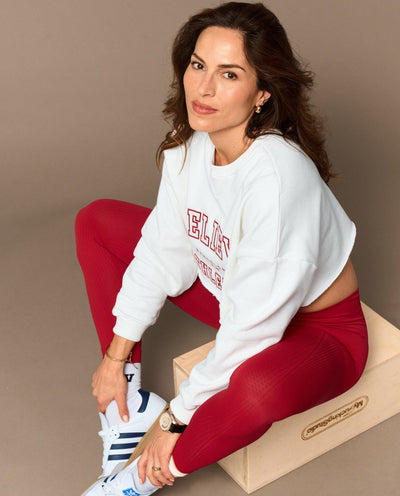 College Crop Bio-Baumwolle Sweatshirts-Sweatshirts-Shop Nachhaltige recycelte Yoga-Leggings Damenbekleidung On-line Barcelona Believe Leichtathletik Nachhaltige recycelte Yoga-Bekleidung