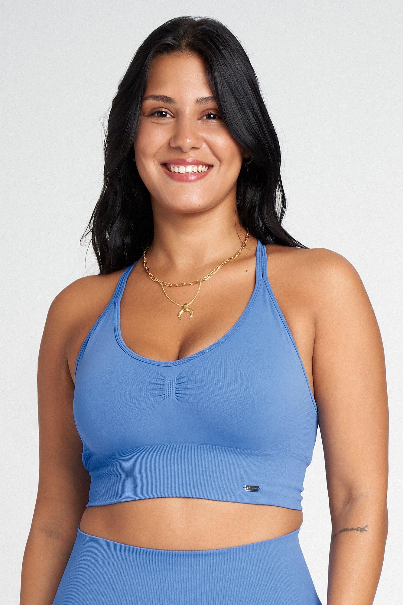 Yin Yang Bra en Azul Ártico-Bras-Tienda Ropa Leggings Yoga Sostenibles Reciclados Mujer On-line Barcelona Believe Athletics Sustainable Recycled Yoga Clothes